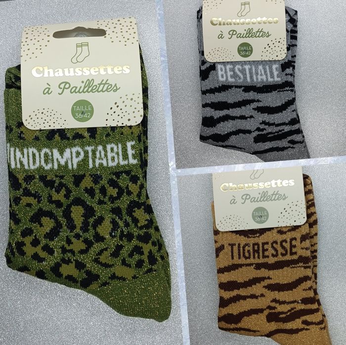 Chausssettes à paillettes message