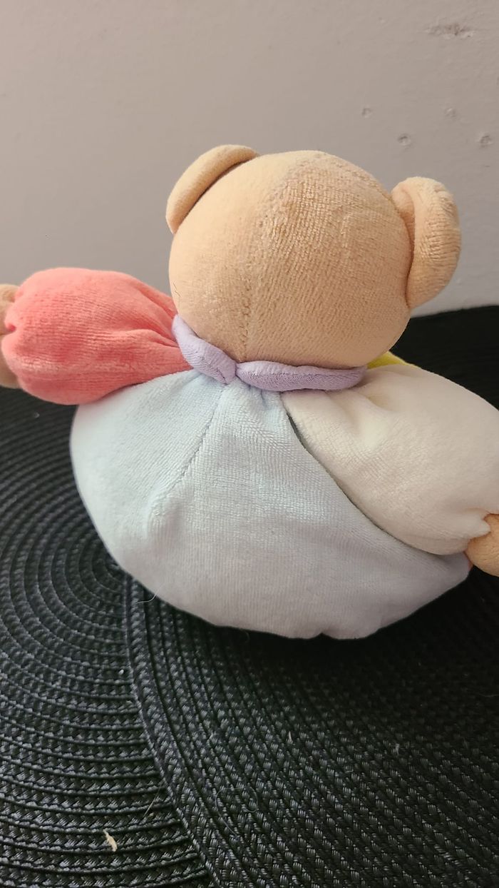 Doudou Ours Patchwork 123 orange bleu 16 cm kaloo - photo numéro 4