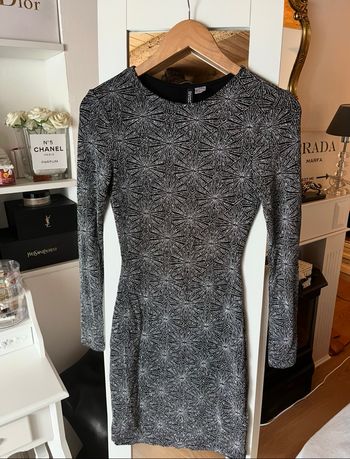 Robe moulante grise pailletée dos nu T.36 H&M tbe 💖