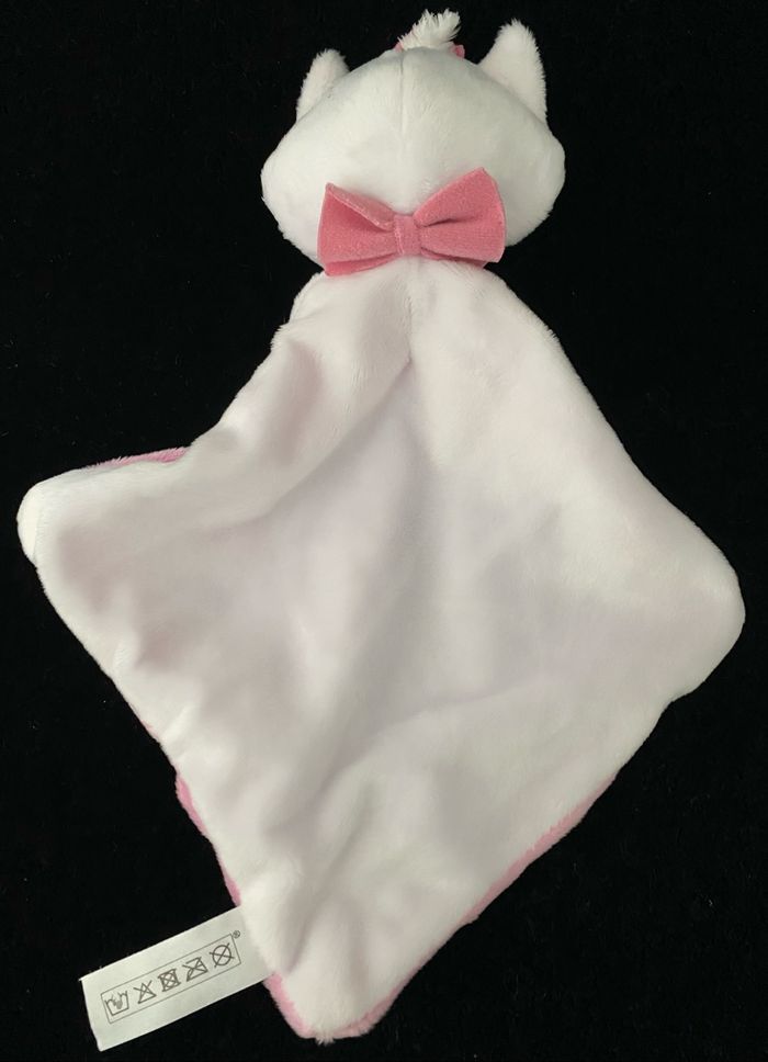 ❤️Doudou plat mouchoir Marie chat blanc rose Disney Nicotoy - photo numéro 3
