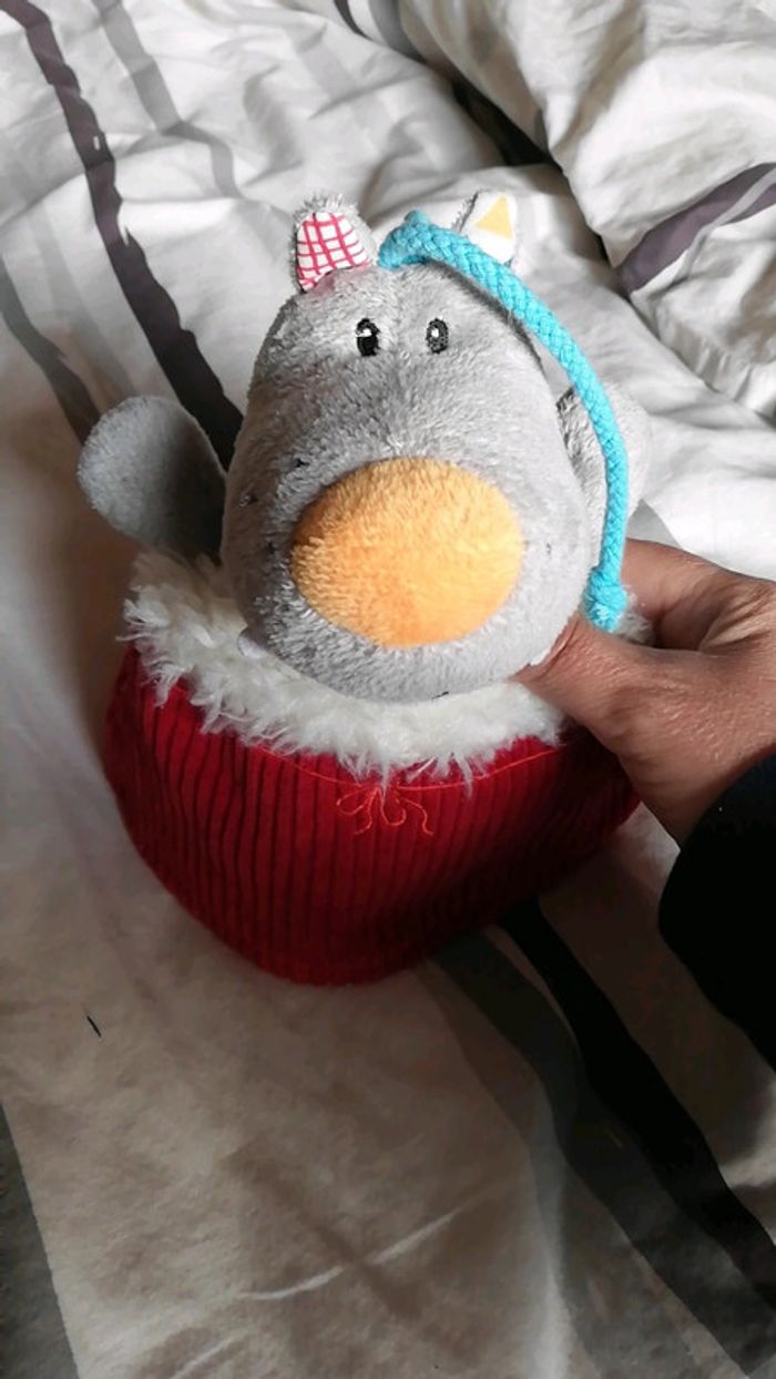 Lilliputiens Nicolas le loup hochet réversible