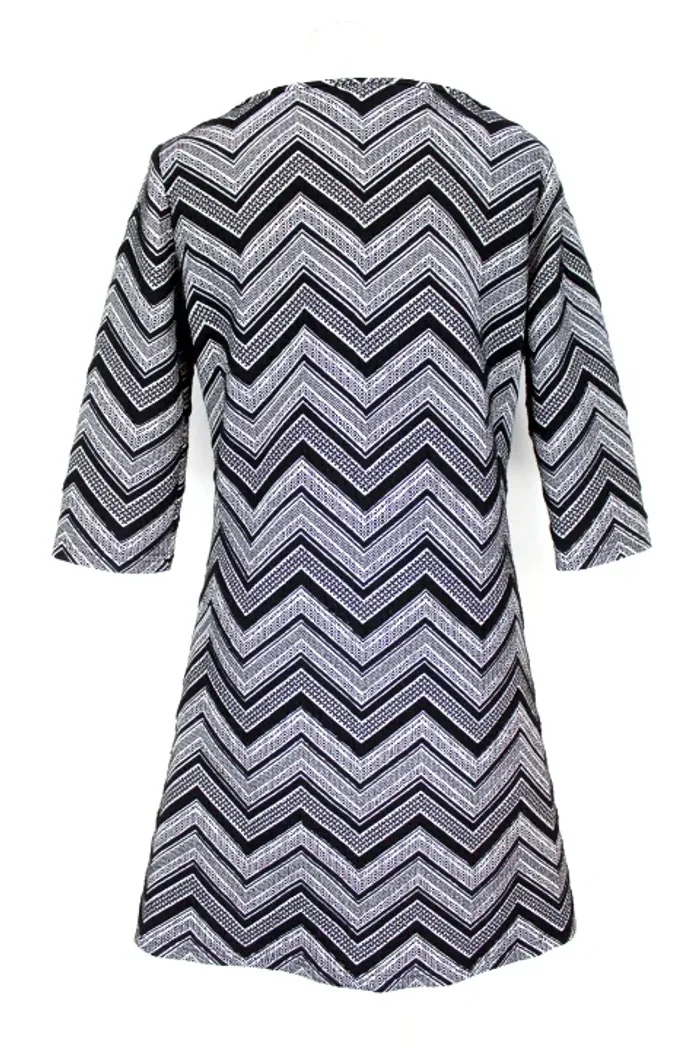 Robe Droite Vegas - Motif Chevron Noir & Blanc - photo numéro 3