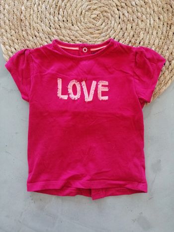 Tee-shirt fille rose LOVE Kiabi 9 mois