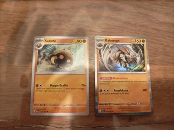 Lot de 2 cartes Pokemon 151 Kabuto Kabutops Holo