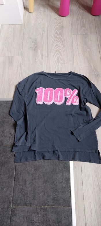 T shirt gris Zara 13/14 ans, nickel