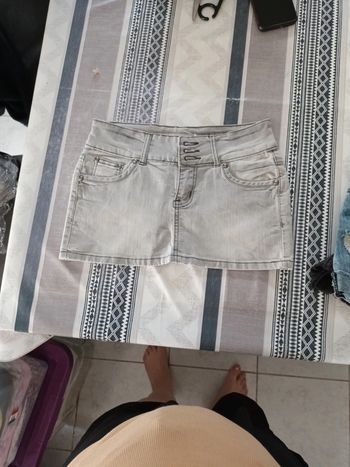 Mini jupe  gris clair
