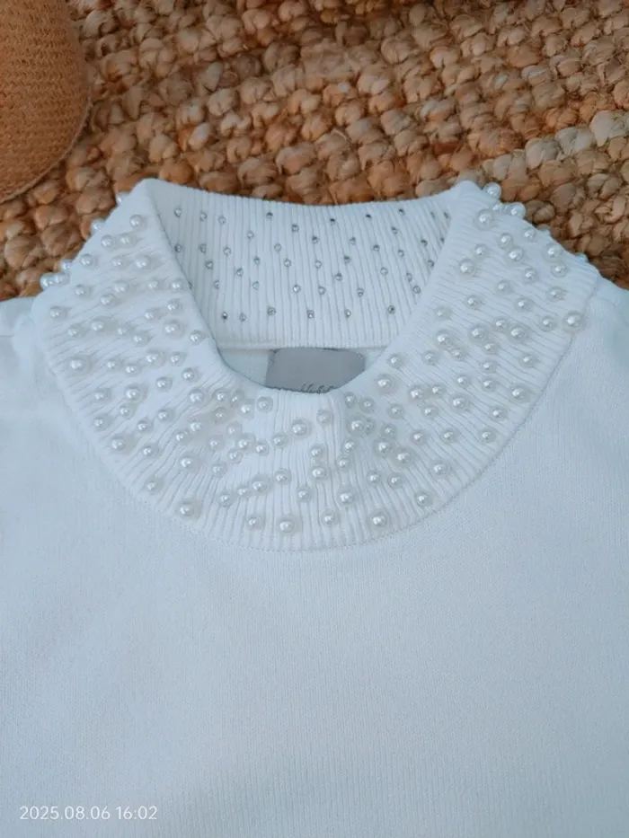 Pull col rond T:S perles nacrées - photo numéro 6
