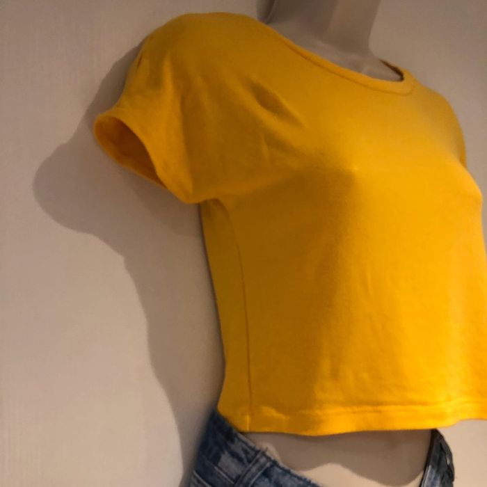 T-shirt court Zara trafaluc jaune taille S - photo numéro 6