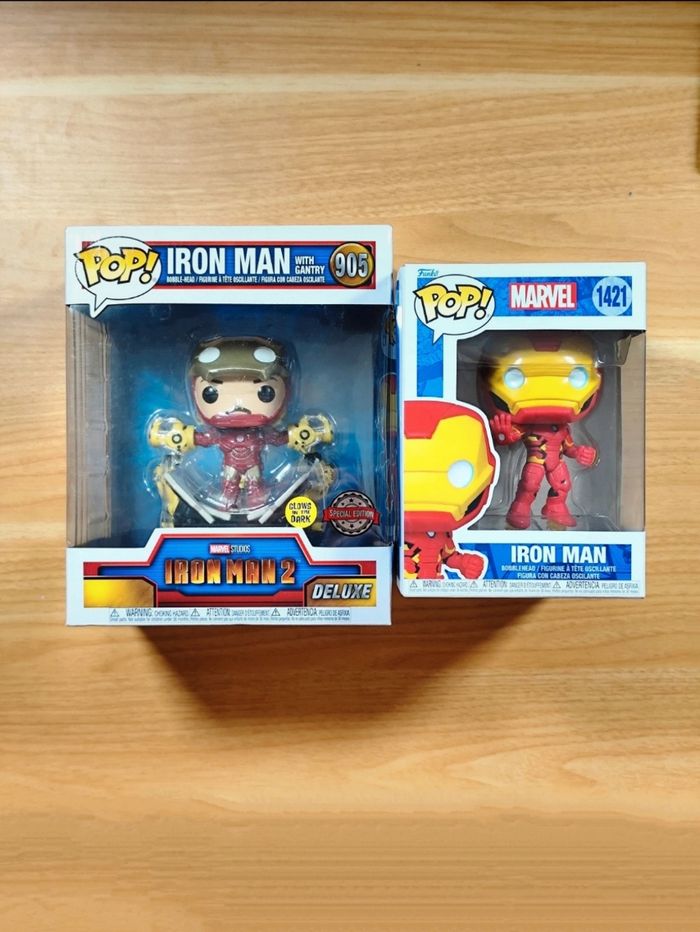 Lot Funko Pop Iron Man With Gantry 905 + Iron Man 1421 (Marvel)