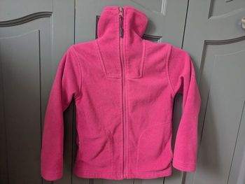 Veste polaire rose rayée fille 6 ans 