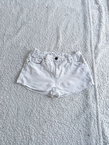 Short en jean blanc taille haute vintage été casual