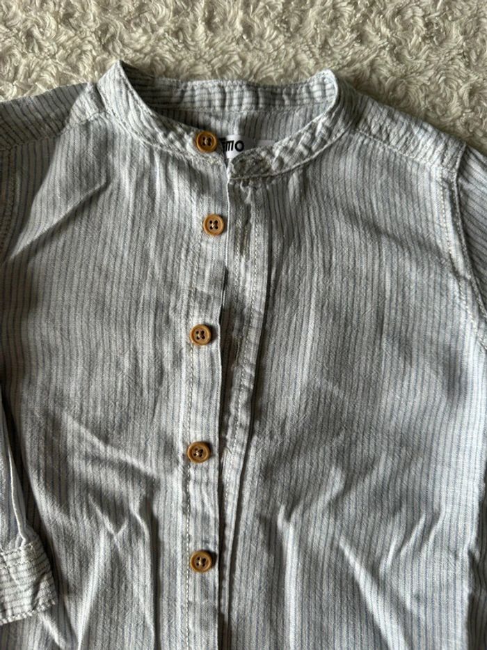 Chemise rayée blanche et bleu clair 12 mois gemo - photo numéro 3