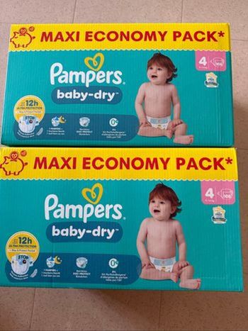 Lot de 2 maxi pack Pampers baby dry taille 4