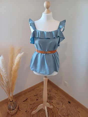 Blouse bleue volantée Lola Liza taille S 36