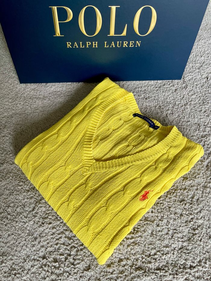Pull torsadé col V Ralph Lauren femme taille XS