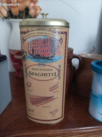 Boîte en Métal Vintage Sole d'Italia pour Spaghetti