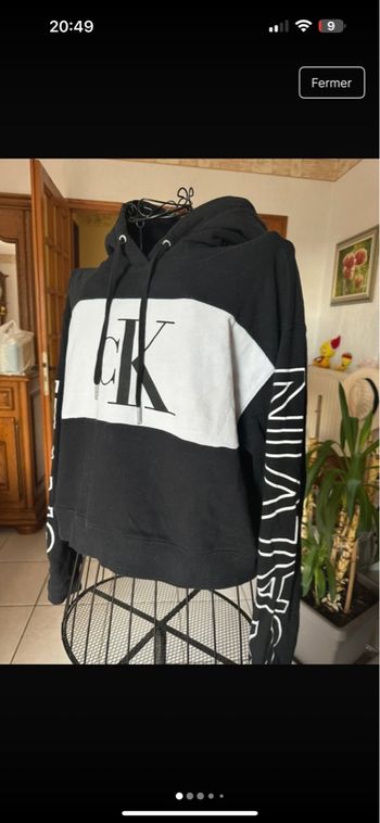 Sweat Calvin Klein noir et blanc femme