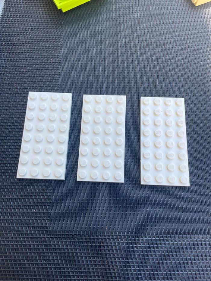 Lego lot 3 petites plaques 4x8 blanc officiel pièces détachées caserne star wars Harry Potter