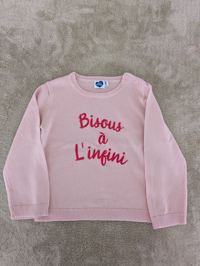 Adorable Pull Fille "Bisous à L'infini"
