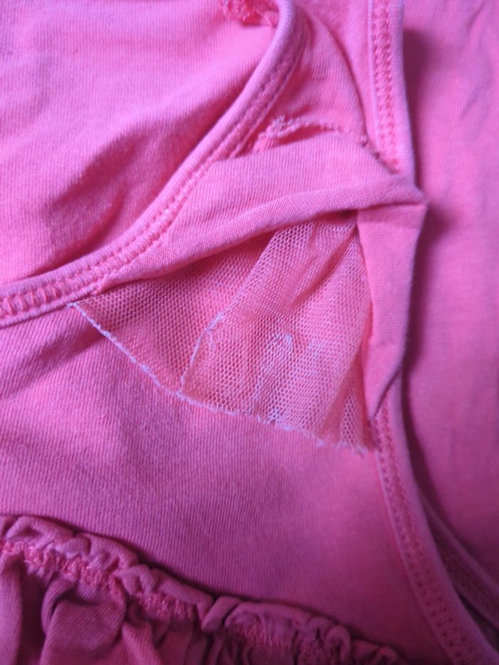 T-shirt long tunique débardeur rose volant tulle 7-8 ans zara - photo numéro 5