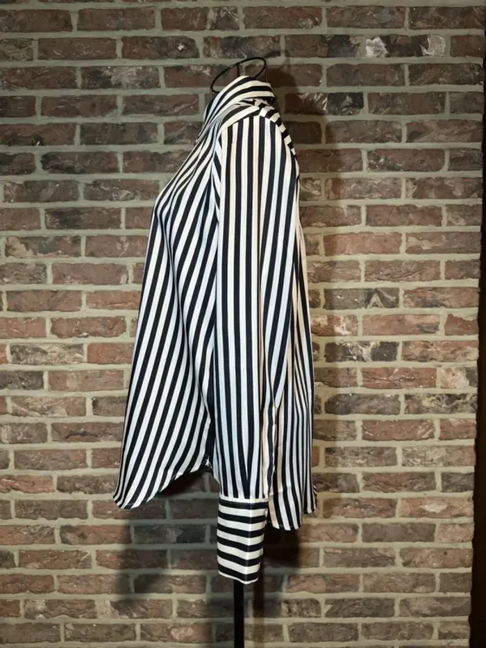 Chemise lignée noire et blanche H&M Taille XS / 34 - photo numéro 8