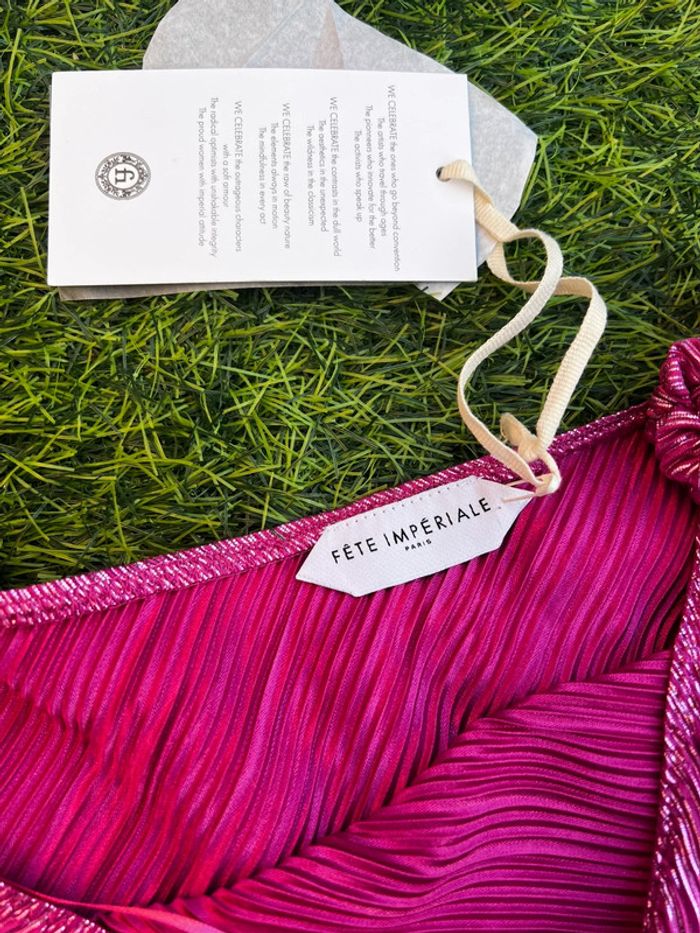 Haut asymétrique rose pailletée - photo numéro 4