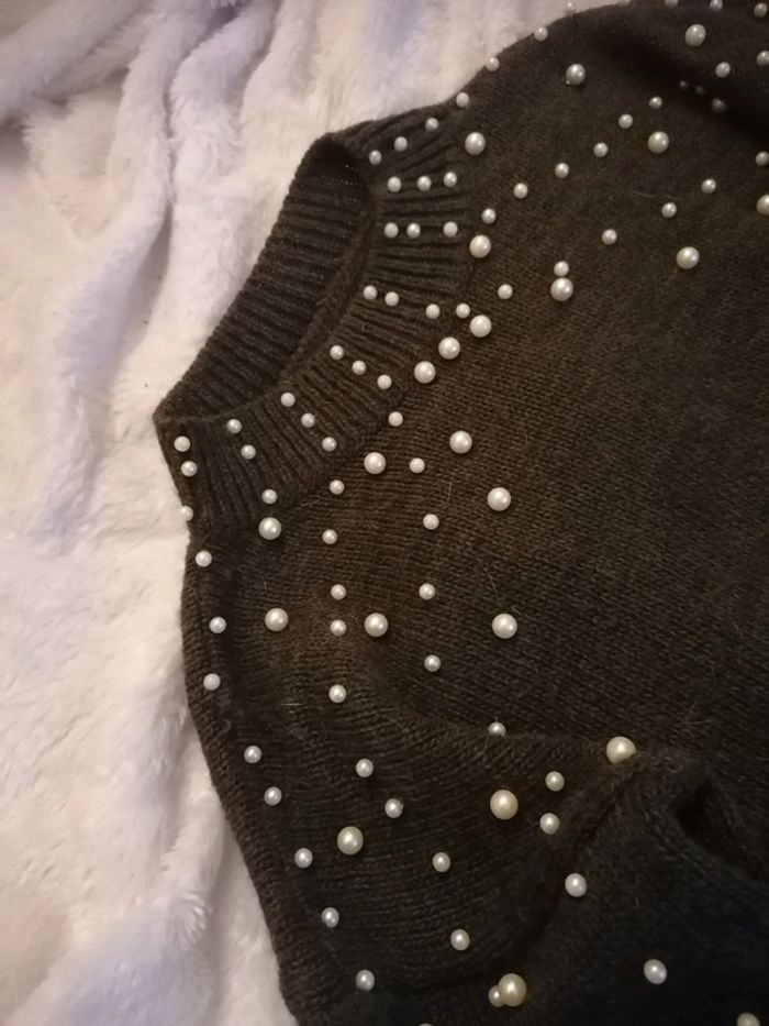 Pull a perle vert - photo numéro 2