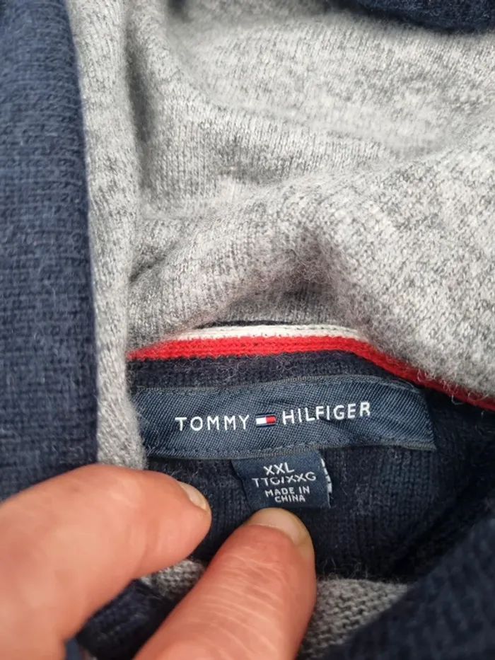 Sweat à capuche Tommy Hilfiger gris clair XXL Hommes (mesures en photos) - photo numéro 6