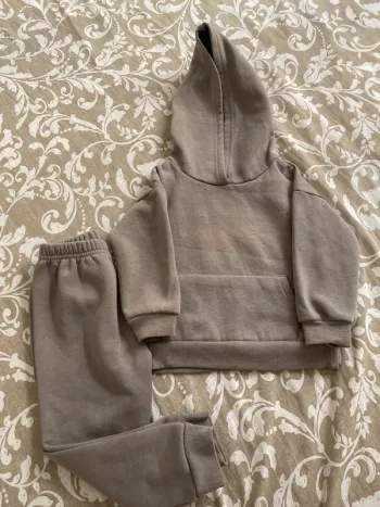 Ensemble jogging+pull gris anthracite bébé fille