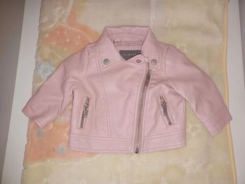 Manteau cuir rose