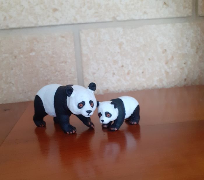 Lot Figurines Maman Panda et son Bébé