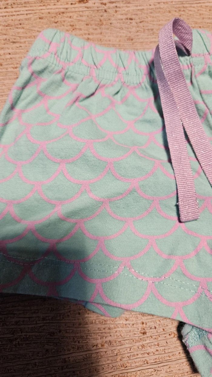 Short turquoise et mauve pour fille, Disney, 2/3 ans - photo numéro 3