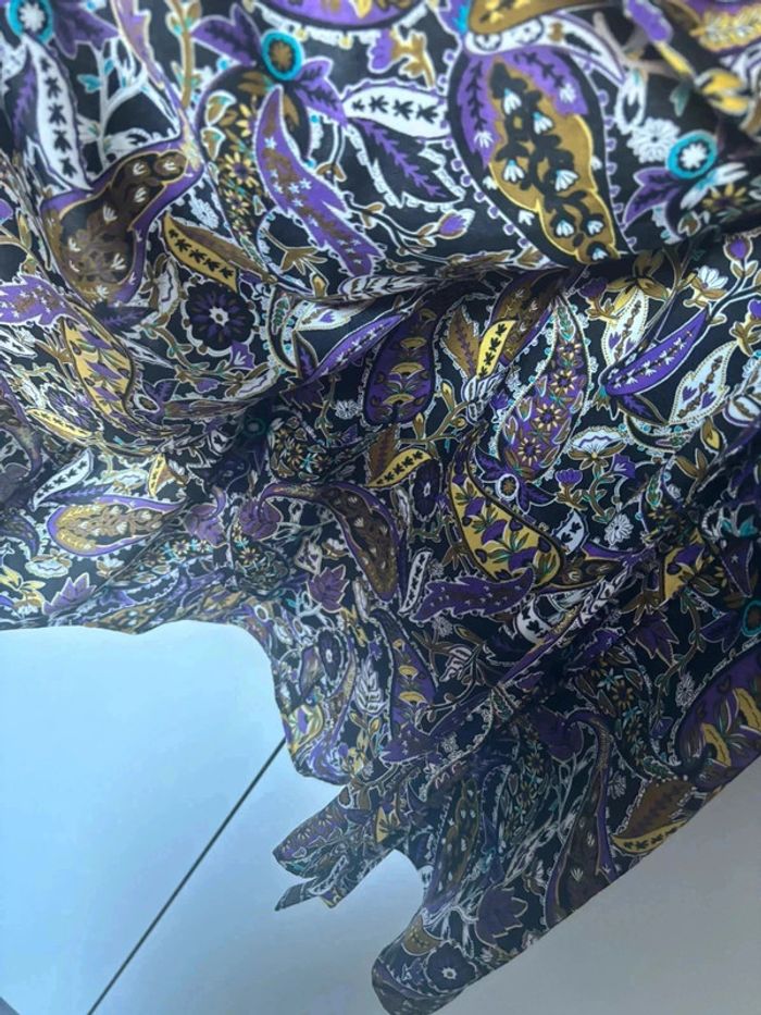 Robe Zara tissu satiné à imprimée cachemire taille xl neuve - photo numéro 5
