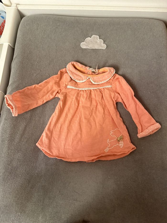 T shirt manches longues effet blouse