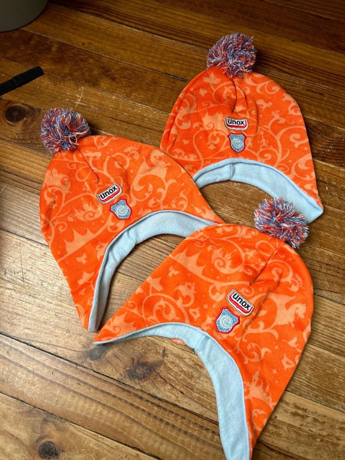 Lot de 3 bonnets orange
