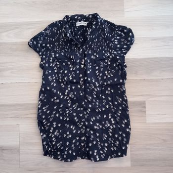 Chemisier femme imprimé bleu marine à manches courtes Women Only taille 38