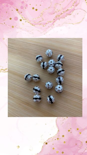 Loisirs créatifs lot de perles strass noires