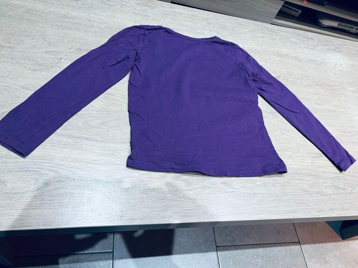 Teeshirt manches longues violet avec écriture 8 ans - photo numéro 4