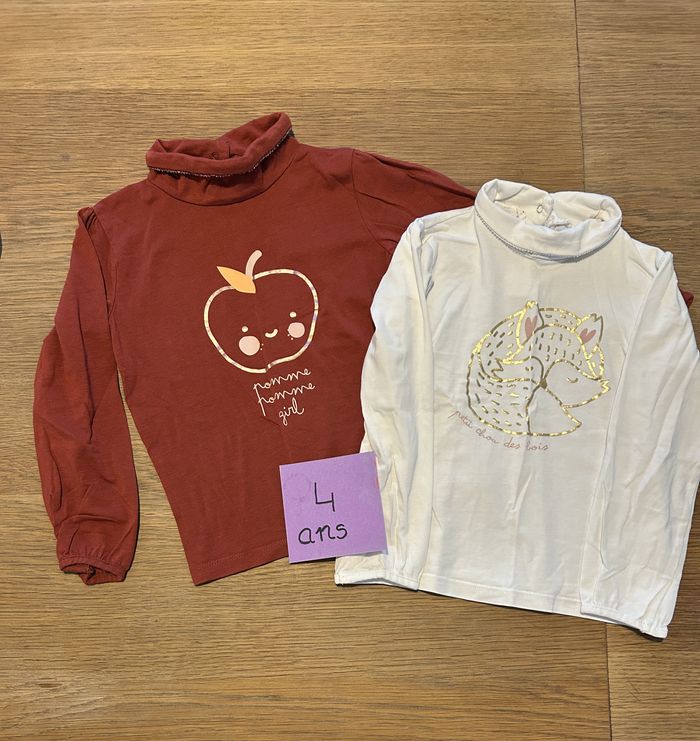 Lot t shirt col roulé 4 ans gémo
