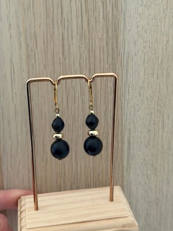 Boucles d'oreilles pendantes noires