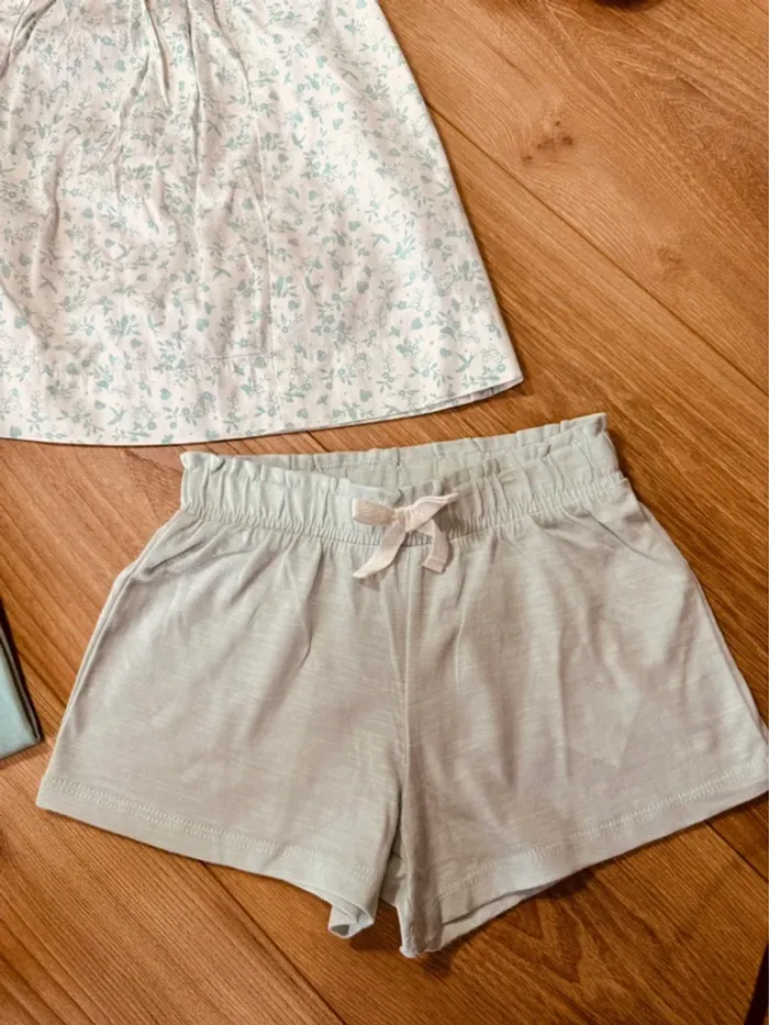 Taille 5 ans tenue 3 pièces fille multimarque vert menthe * fleurs oiseaux * 🌸 - photo numéro 6