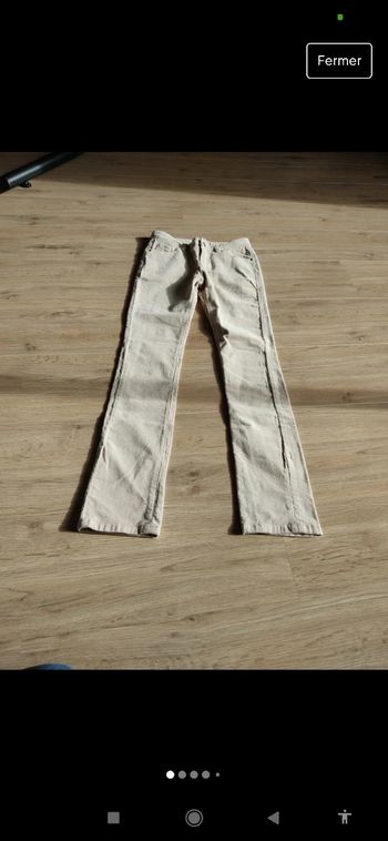 Jean slim velours beige Cyrillus 12 ans