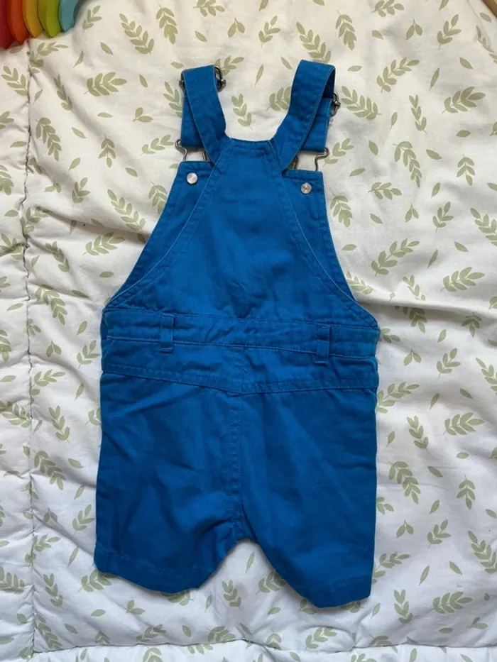 salopette short bleu 6 mois disney pressions entre les jambes - photo numéro 6