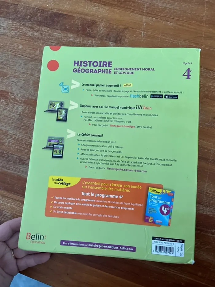 Livre histoire-géographie, enseignement, moral et fus civique quatrième - photo numéro 3