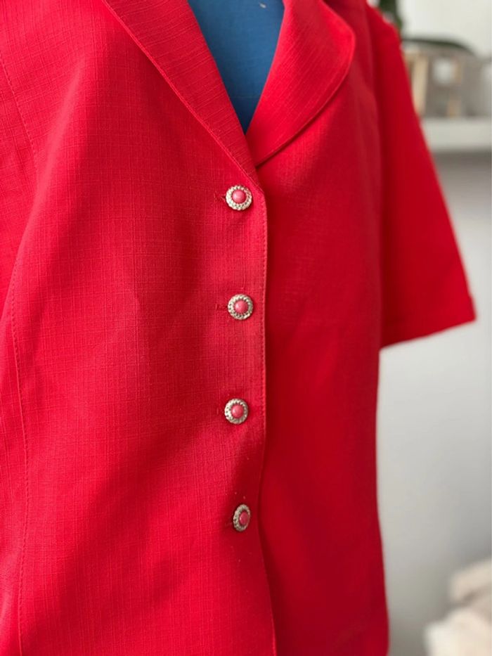 Veste vintage - rouge vif - fabriqué en france - taille 42/44 - neuve jamais portée - photo numéro 2