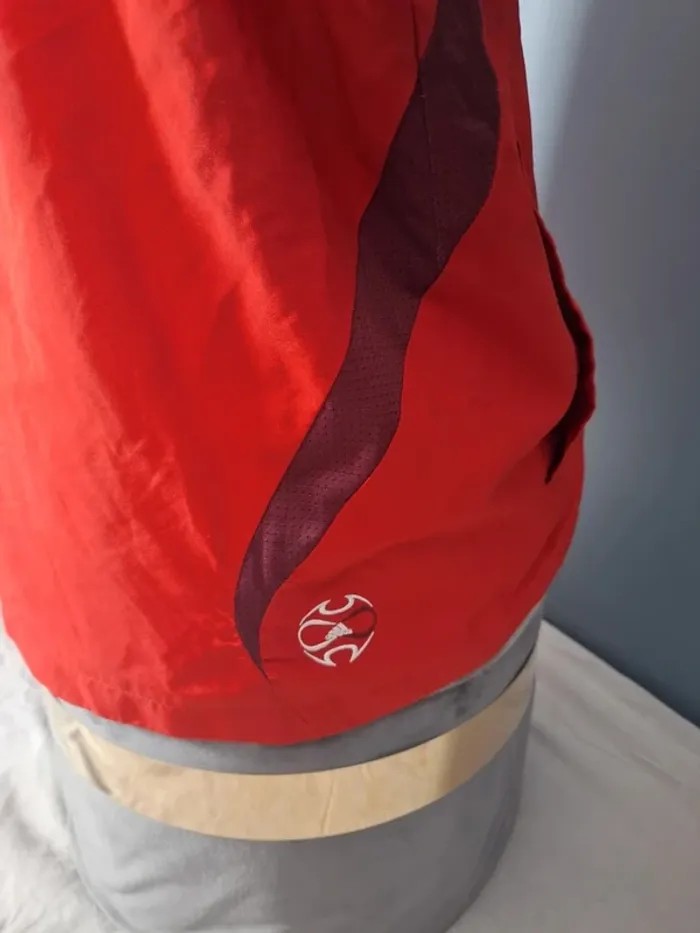 veste coupe vent imperméable a capuche adidas vintage/ homme - taille L / rouge full broderie (459) - photo numéro 10