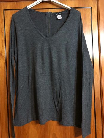 Pull léger gris col v 38/40 La Redoute neuf