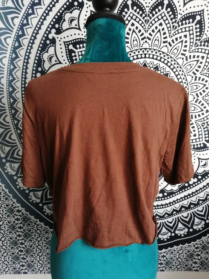 Tee-shirt crop top marron uni  / jennyfer / (S) - photo numéro 4