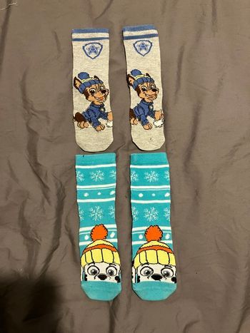 2 paires de chaussettes pat patrouille taille 27/30