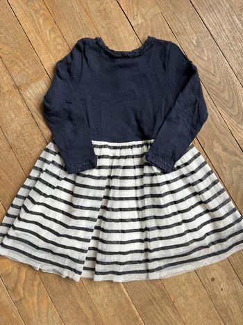 Robe marine et tulle Petit Bateau 3 ans